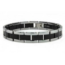 Two Tone Tungsten Bracelet 8.25"